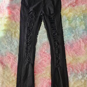 Black ripped skinny jeans size L